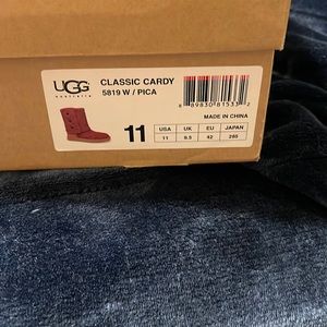 Red crotchet UGG boots